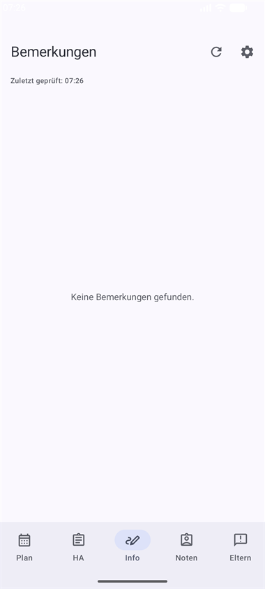 Bemerkungen-Ansicht
